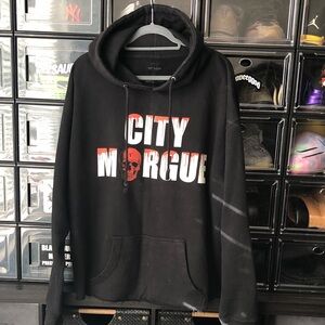 VLONE Black and Red City Morgue Hoodie